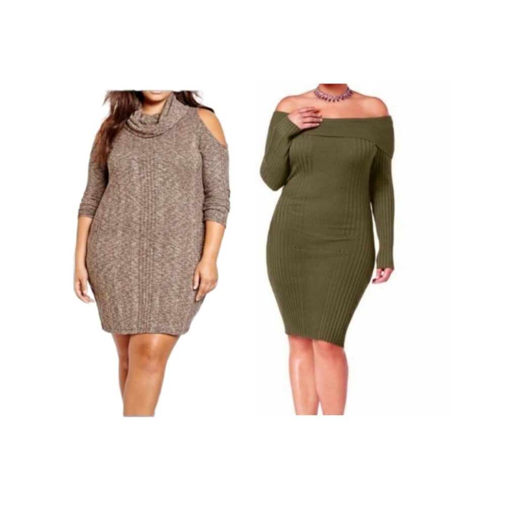 NWT 2 Piece Lot - Plus 2X - Sweater Dresses Nadia Aboulhosn & Say What Bodycon